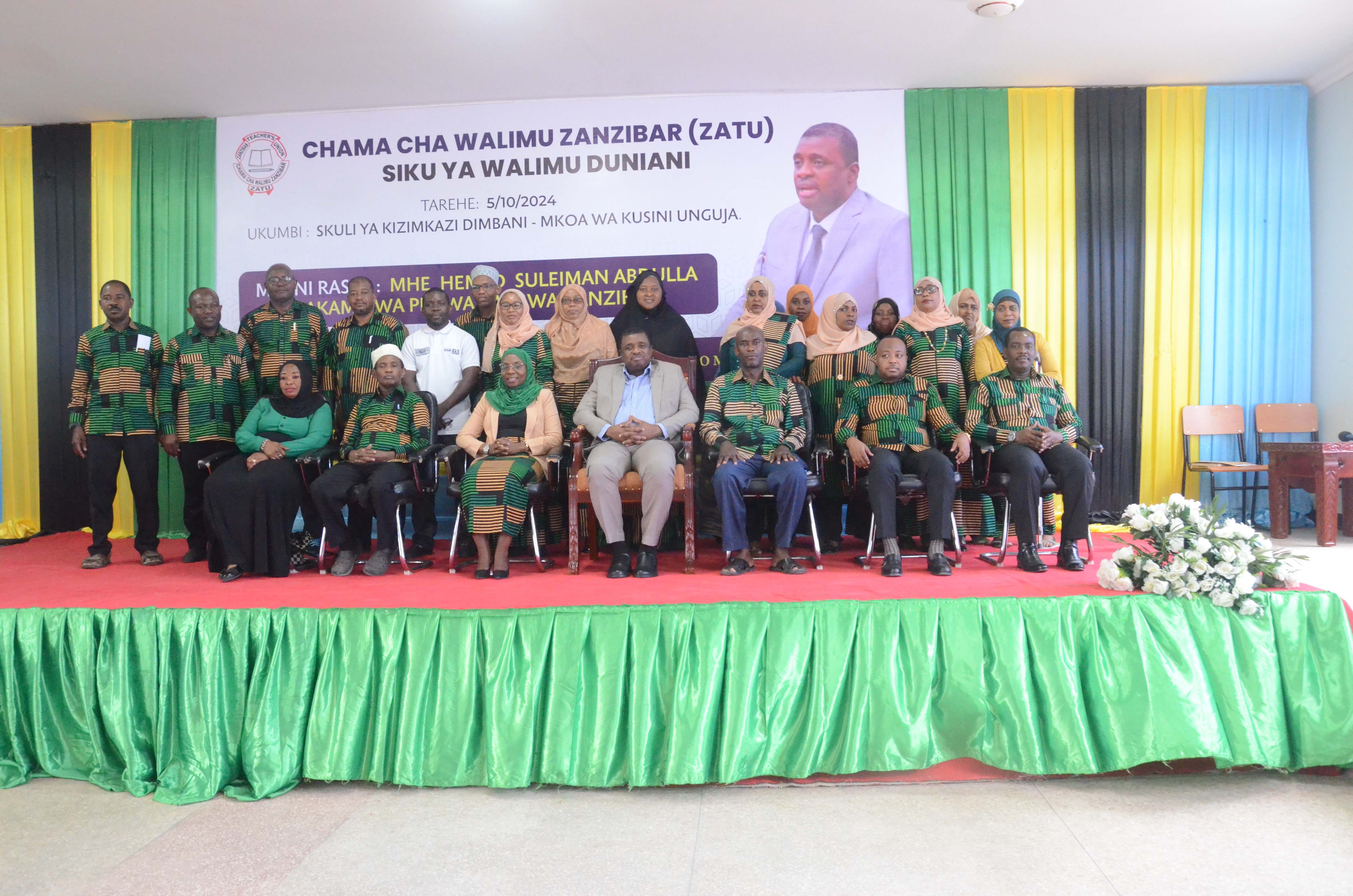 ZATU leadership and members at the World Teachers Day gathering in Zanzibar
